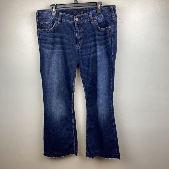 Silver Jeans Suki Surplus Jeans Womens 36x32 Bootcut Stretch Distressed Denim - Picture 1 of 15